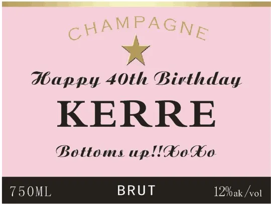 10 units custom PERSONALISED PINK CHAMPAGNE BOTTLE LABEL BIRTHDAY WEDDING CHRISTMAS ANY OCCASION
10 units custom PERSONALISED PINK CHAMPAGNE BOTTLE LABEL BIRTHDAY WEDDING CHRISTMAS ANY OCCASION