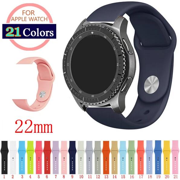 22 мм силиконовый ремешок для часов Samsung Gear S3 Galaxy Watch 46 спортивный Huami Amazfit Pebble Time