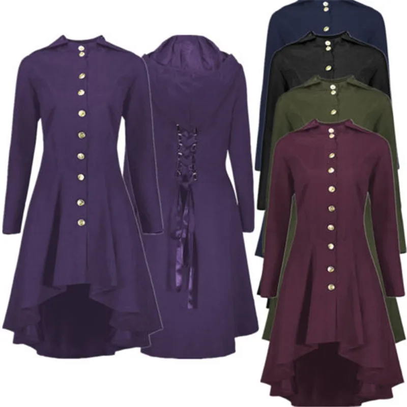 Drop Shipping Medieval Women Gothic Plus Size Vintage High Low Coat Single Breasted Flare Coat Jacket XL-5XL
Drop Shipping Medieval Women Gothic Plus Size Vintage High Low Coat Single Breasted Flare Coat Jacket XL-5XL