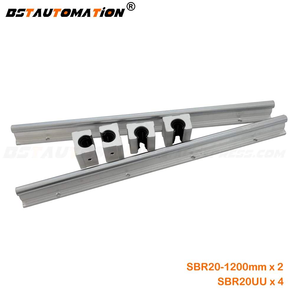 

2pcs SBR20 Linear Shaft Guide 1200mm + 4pcs SBR20UU Ball Bushing Block Bearing for Built CNC Router Kits