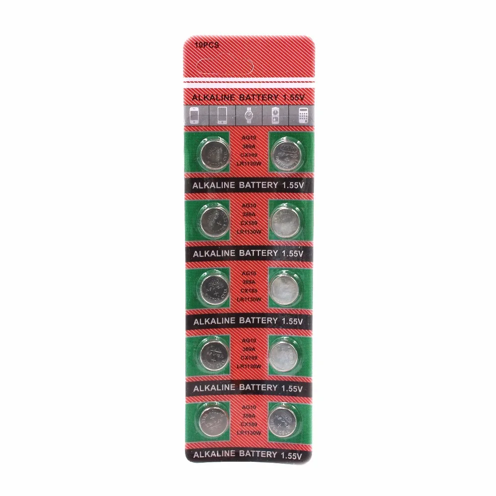 10Pcs AG10 LR1130 389 SR1130 189 SR54 LR54 Cell Coin Alkaline Battery 1.55V For Watch Toys Remote
10Pcs AG10 LR1130 389 SR1130 189 SR54 LR54 Cell Coin Alkaline Battery 1.55V For Watch Toys Remote