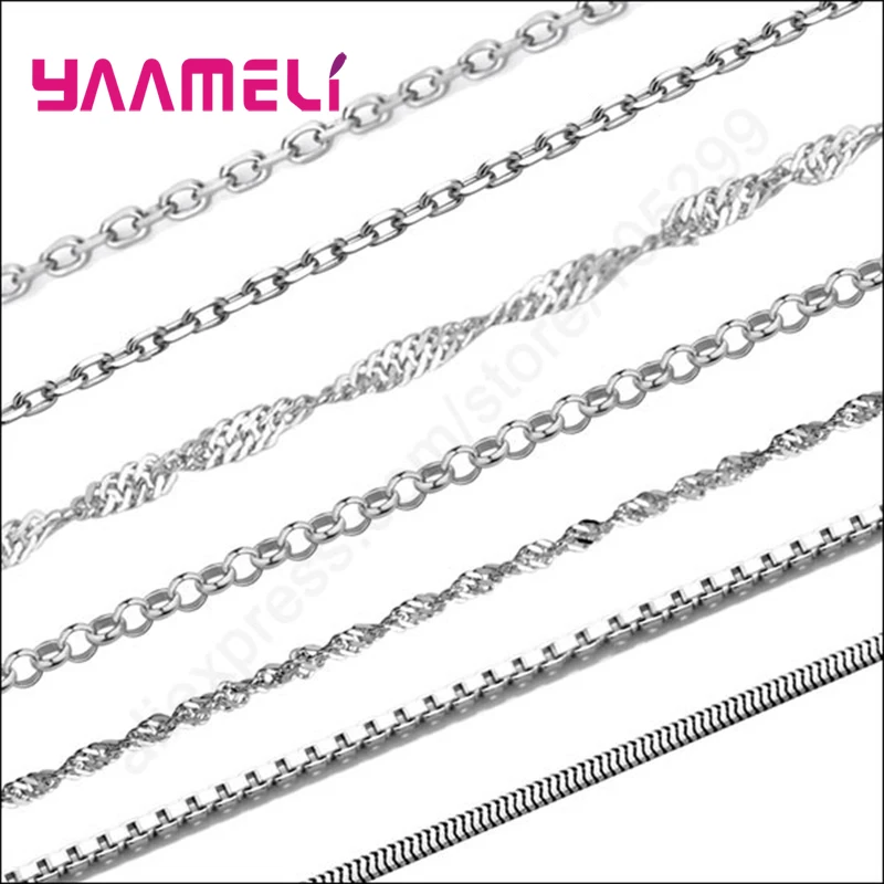

Free Ship 16" 20Pcs Necklaces 10 Styles 925 Sterling SilverJewelry Snake ROLO Link Chains Lobster Clasps Findings