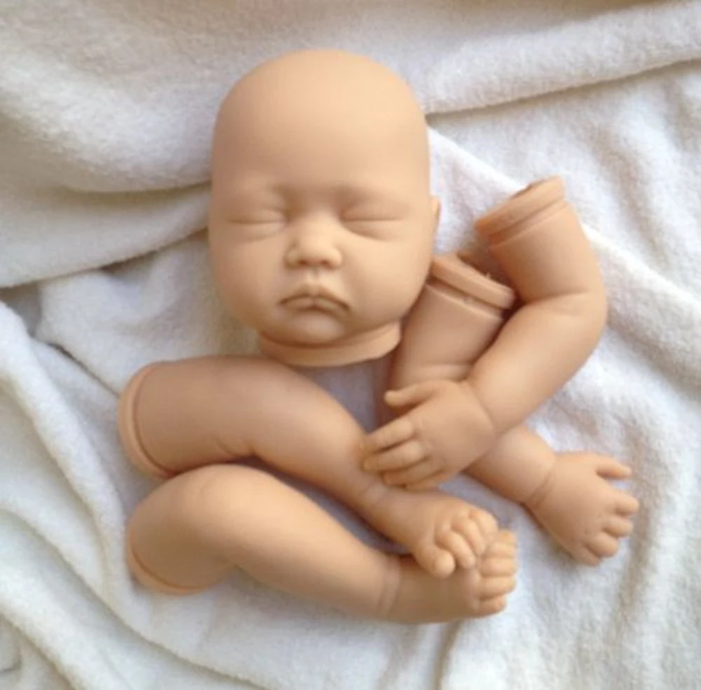 Неокрашенный Reborn Doll Комплекты (голова конечности ткани тела) Мягкий Виниловый