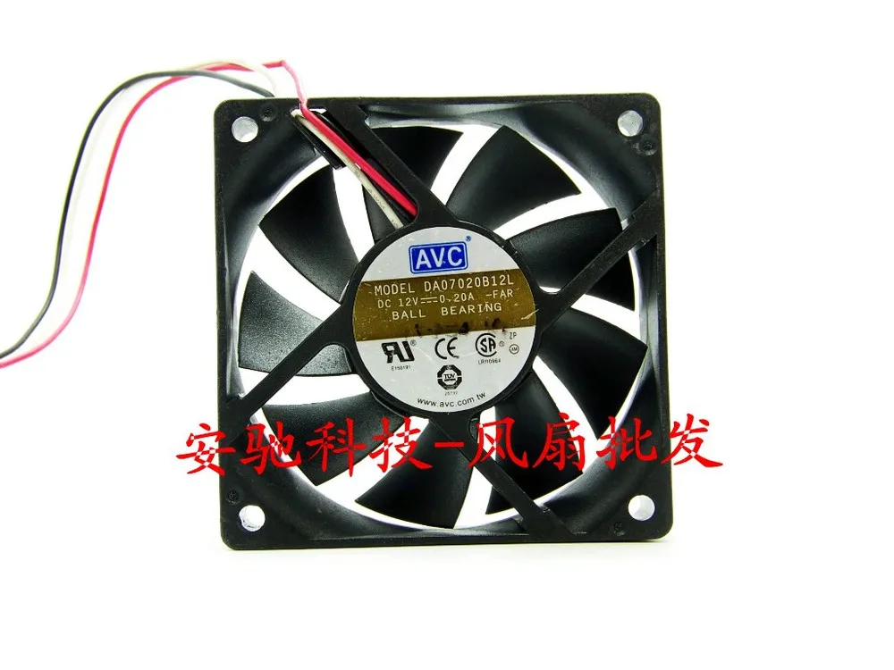 Original AVC 7020 DA07020B12L 12V 0.2A dual ball bearing support high-speed cooling fan
Original AVC 7020 DA07020B12L 12V 0.2A dual ball bearing support high-speed cooling fan