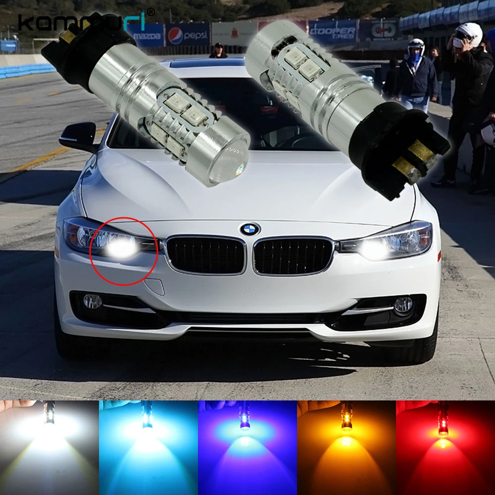 Без ошибок PWY24W PW24W светодиодный фонарь для Audi A3 A4 A5 Q3 VW MK7 Golf CC передние сигнальные