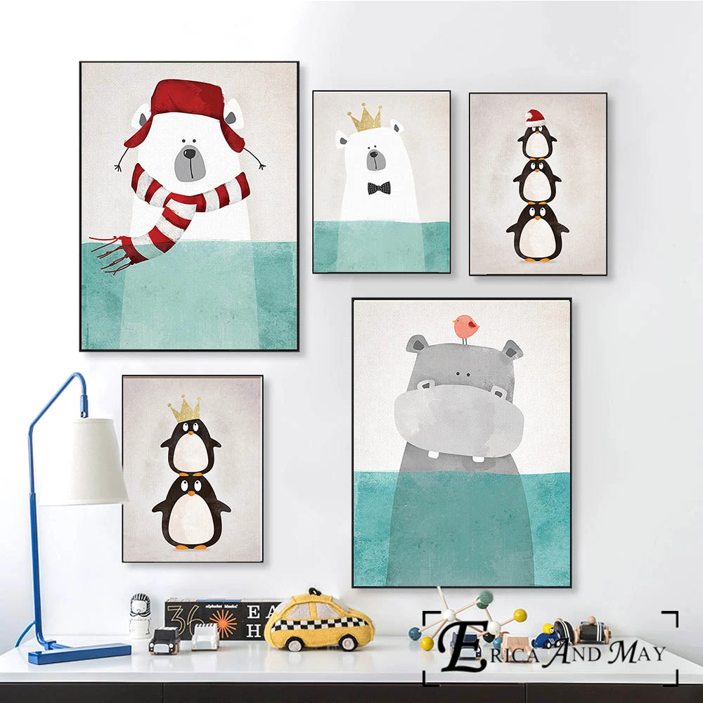Hippo Bear Penguin Christmas Animals Canvas Prints Modern Painting Posters Wall Art Pictures For Kids Room Decoration No Frame
Hippo Bear Penguin Christmas Animals Canvas Prints Modern Painting Posters Wall Art Pictures For Kids Room Decoration No Frame