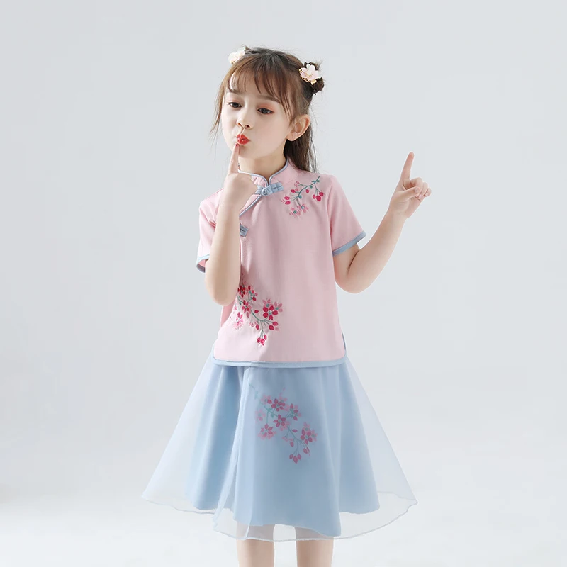 Girl Hanfu Costume Chinese Ancient And Traditional Clothes Style Dress Little Folk Dance wear DQL475 | Тематическая одежда и