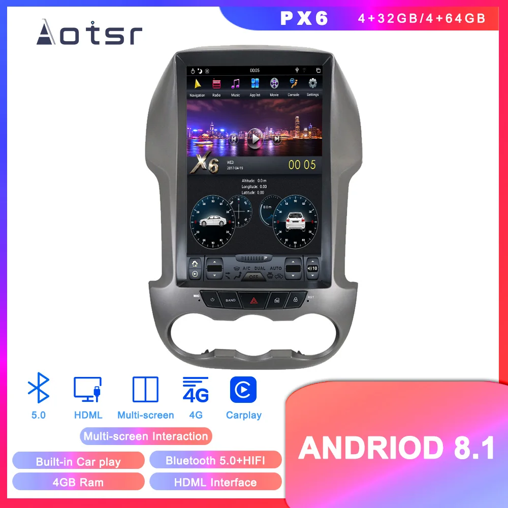 Android 8.1 4+64G Tesla style DVD multimedia player GPS navigation for Ford Ranger F250 2011+ Auto stereo radio player Head unit
Android 8.1 4+64G Tesla style DVD multimedia player GPS navigation for Ford Ranger F250 2011+ Auto stereo radio player Head unit