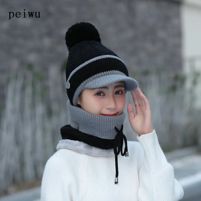 HUAYAN Winter Hats and Scarf Set For Women Knitted Beanies Peaked Cap Female Collar Plus Velvet Winter Cap
HUAYAN Winter Hats and Scarf Set For Women Knitted Beanies Peaked Cap Female Collar Plus Velvet Winter Cap