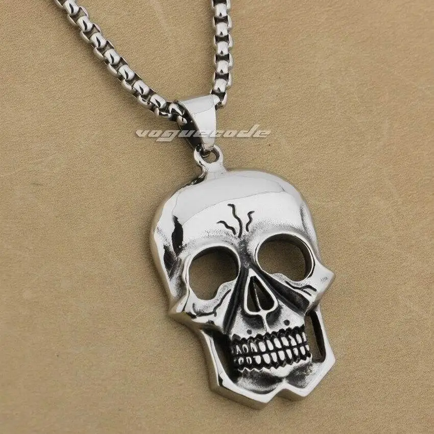 316L Stainless Steel Huge Skull Pendant Mens Biker Rocker Punk Style AJ011 Steel Necklace 24 inches
316L Stainless Steel Huge Skull Pendant Mens Biker Rocker Punk Style AJ011 Steel Necklace 24 inches