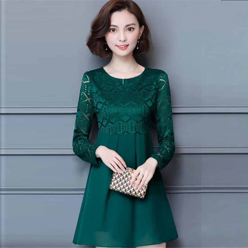 New Fashion Spring Autumn Female Dresses Pure Color Lgce Splicing Loose Dress Women Plus Size 5XL Sexy Short Vestidos A0145
New Fashion Spring Autumn Female Dresses Pure Color Lgce Splicing Loose Dress Women Plus Size 5XL Sexy Short Vestidos A0145