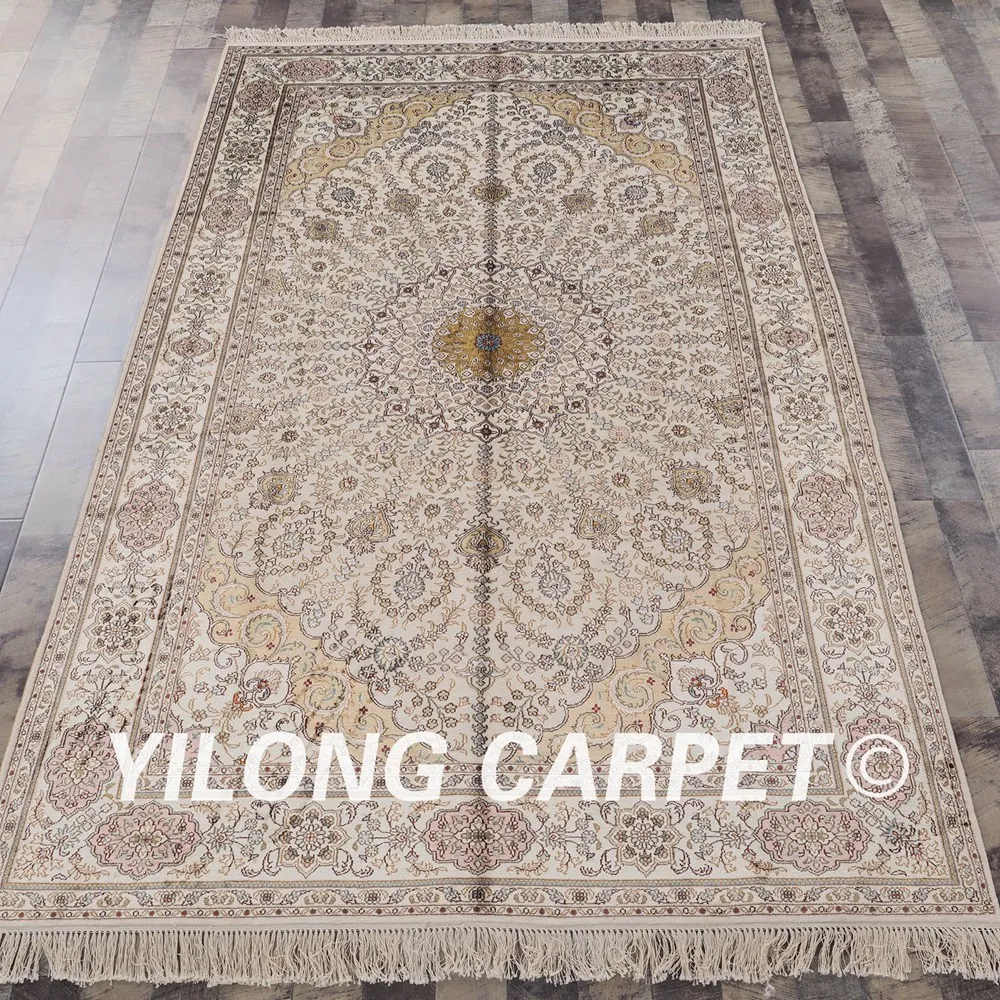 YILONG 5'x8' traditional persian design silk carpet oriental decoration elegant beige rug sale (YHW060B5x8)
YILONG 5'x8' traditional persian design silk carpet oriental decoration elegant beige rug sale (YHW060B5x8)