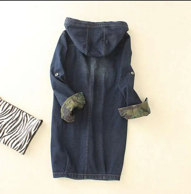 Denim jacket coat women in the long section Slim was large size women 's hooded camouflage windbreaker women' s jackets
Denim jacket coat women in the long section Slim was large size women 's hooded camouflage windbreaker women' s jackets