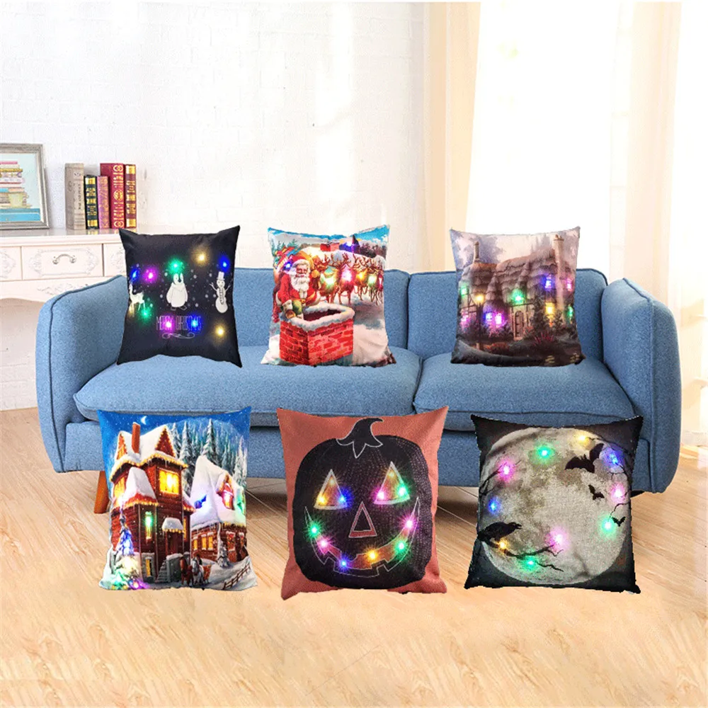 Creative LED Color Light Halloween Home Decor Pumpkin Cushions Cover Linen Pillow Cover Car Sofa Throw Pillows Pillowcase 45x45
Creative LED Color Light Halloween Home Decor Pumpkin Cushions Cover Linen Pillow Cover Car Sofa Throw Pillows Pillowcase 45x45