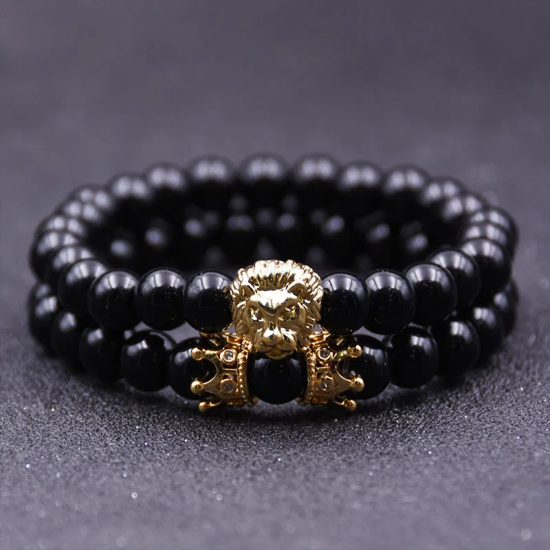 2pcs/set 8MM Natural Stone Crown Lion Bracelet Men Fashion Couple Stone Bead Charm Bracelet For Men Women Jewelry Accessories
2pcs/set 8MM Natural Stone Crown Lion Bracelet Men Fashion Couple Stone Bead Charm Bracelet For Men Women Jewelry Accessories