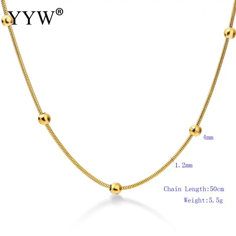 YYW 316L Stainless Steel Gold-color Round Ball Pendant Necklace Link Chain Necklace Fashion Jewelry For Women or Men
YYW 316L Stainless Steel Gold-color Round Ball Pendant Necklace Link Chain Necklace Fashion Jewelry For Women or Men