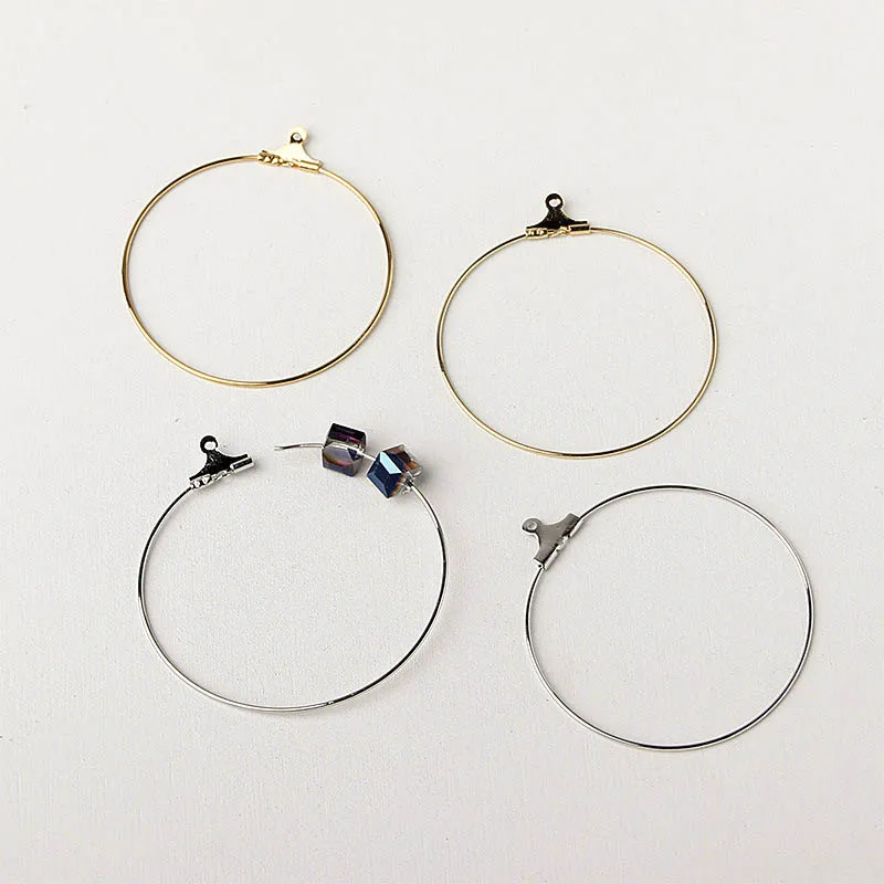 40Pcs/lot 30/40mm Big Round Hoops Earrings Clasp Ear Wires Hook Accessories for DIY Jewelry Making Big Circle Earring Findings
40Pcs/lot 30/40mm Big Round Hoops Earrings Clasp Ear Wires Hook Accessories for DIY Jewelry Making Big Circle Earring Findings