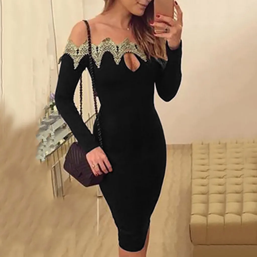 Long Dress A-Line Sexy Dress Long Sleeve Sexy Off Shoulder Slash Neck Long Sleeve Casual Dress Y715
Long Dress A-Line Sexy Dress Long Sleeve Sexy Off Shoulder Slash Neck Long Sleeve Casual Dress Y715