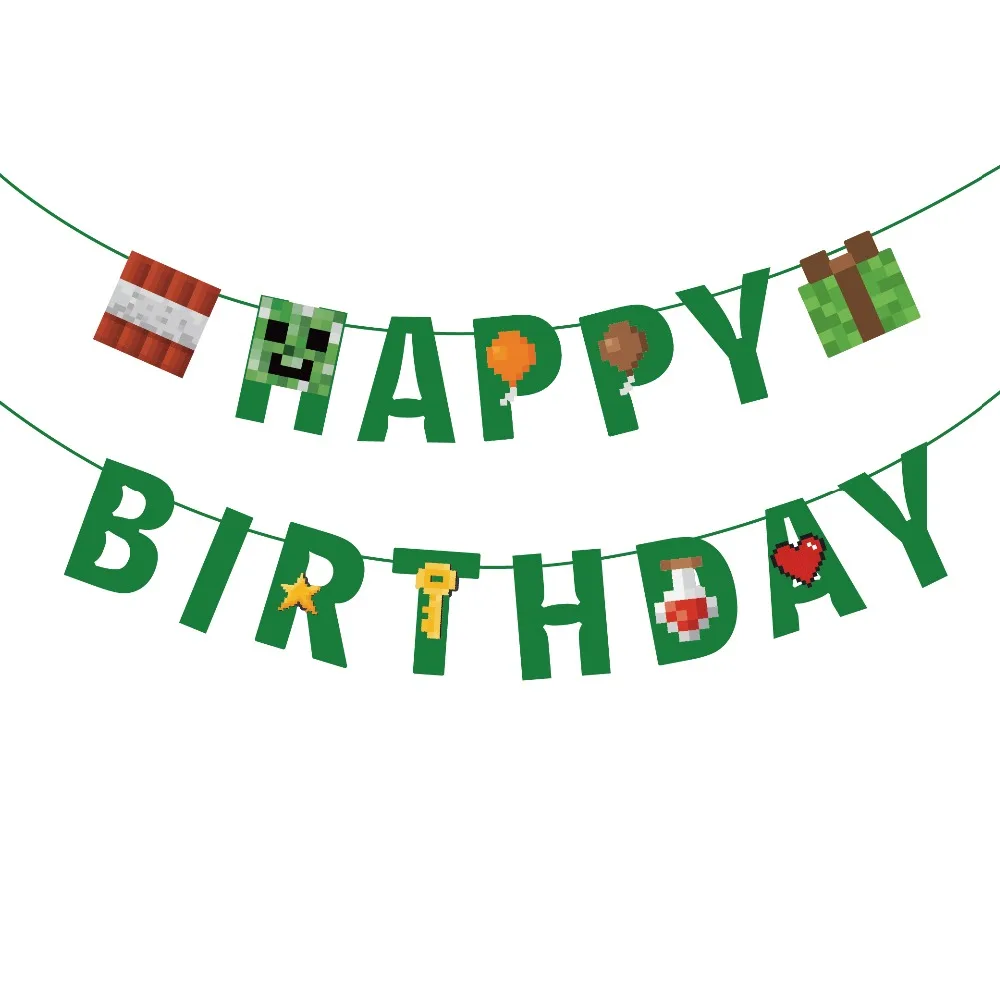 Pixels Game Theme Happy Birthday Banners Kids Birthday Party Decorations Sandbox Hanging Bunting Party Supplies
Pixels Game Theme Happy Birthday Banners Kids Birthday Party Decorations Sandbox Hanging Bunting Party Supplies