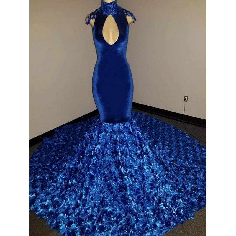 Royal Blue Long Mermaid Prom Dresses New Sleeveless High Neck Lace Velvet Flowers Women Formal Evening Dress Party Gowns
Royal Blue Long Mermaid Prom Dresses New Sleeveless High Neck Lace Velvet Flowers Women Formal Evening Dress Party Gowns