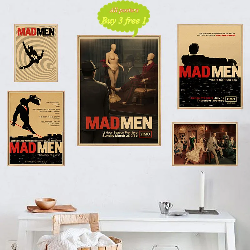 Классический фильм Mad Men крафт бумага Ретро стиль декоративная печать настенная