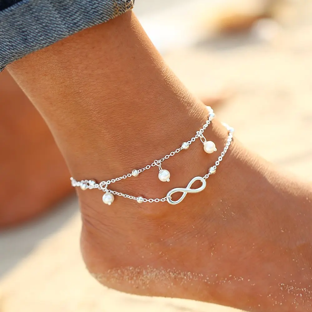 New Summer Vintage Foot Jewelry 8 Chain Simulated-pearl Anklets Women Gold Color Fashion Ankle Bracelet For Leg Beach Jewelry
New Summer Vintage Foot Jewelry 8 Chain Simulated-pearl Anklets Women Gold Color Fashion Ankle Bracelet For Leg Beach Jewelry