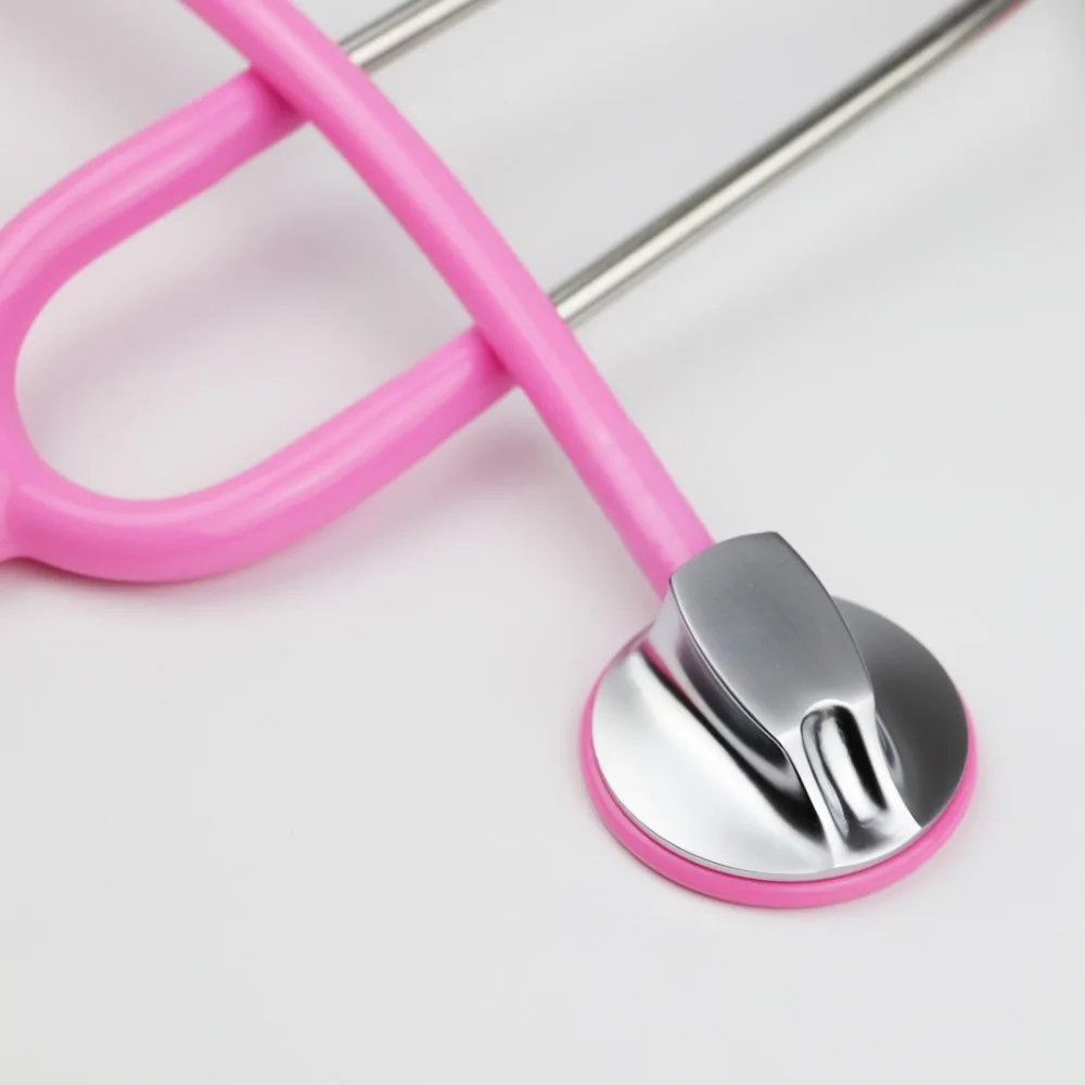 Новый профессиональный кардиологический медицинский стетоскоп розового цвета с