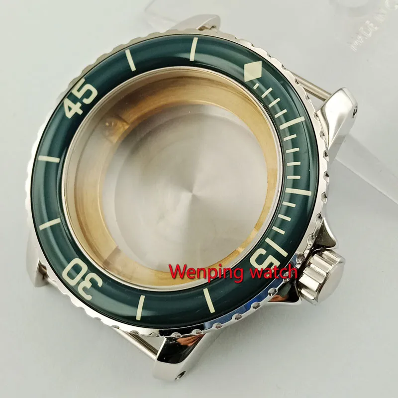 Corgeut 45mm Sapphire glass watch housing WATCH CASE with bezel fit ETA2836, miyota 8215,8205 automatic movement p830
Corgeut 45mm Sapphire glass watch housing WATCH CASE with bezel fit ETA2836, miyota 8215,8205 automatic movement p830