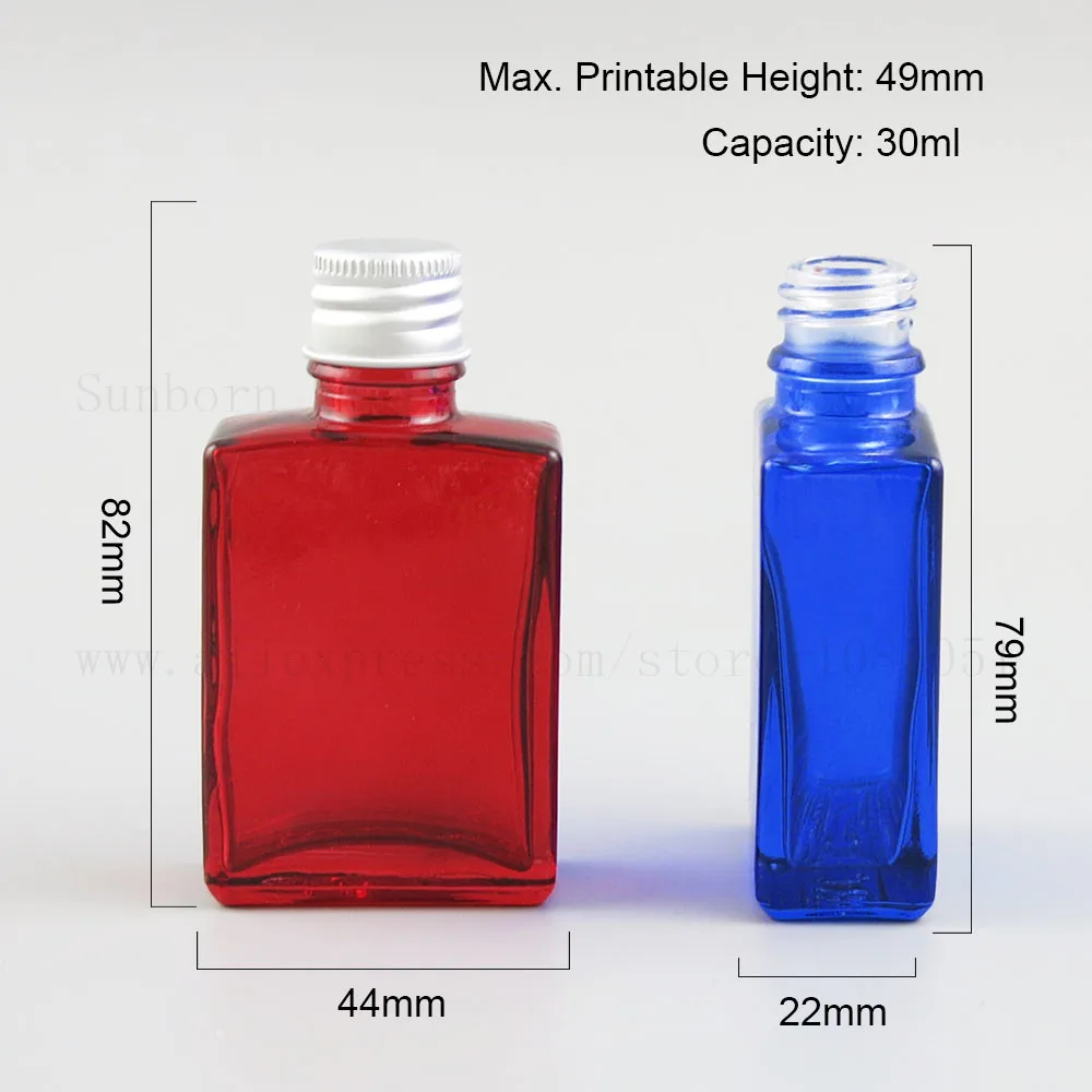 20 X Square Amber Clear Black Blue Glass Bottle 30ml 1 oz e liquid Perfume Essential Oil Bottles containers with Aluminum cap
20 X Square Amber Clear Black Blue Glass Bottle 30ml 1 oz e liquid Perfume Essential Oil Bottles containers with Aluminum cap