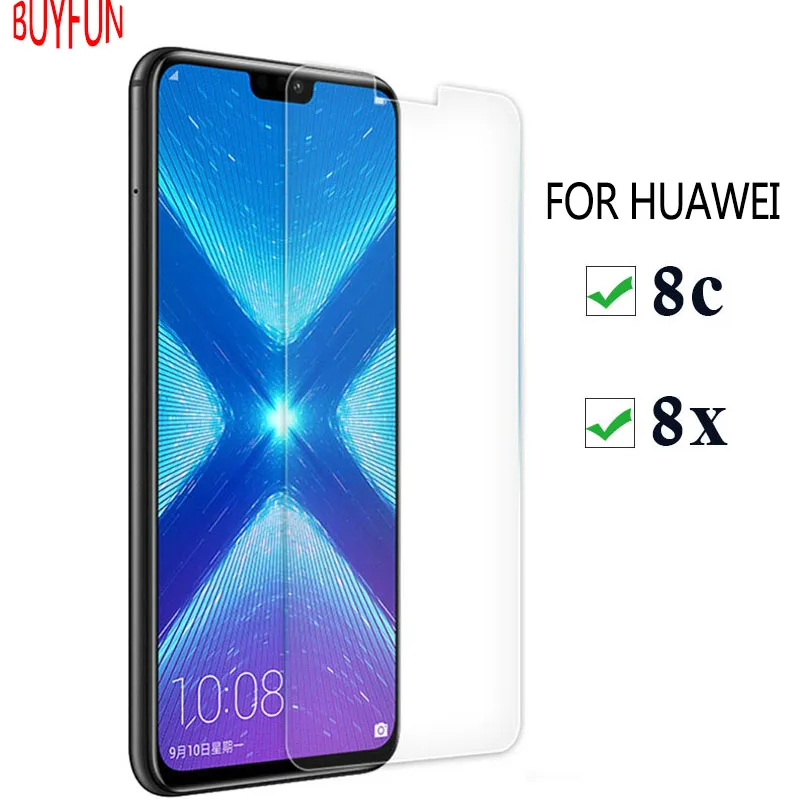 HD закаленного Стекло на huawei Honor 8x чехол для телефона Экран протектор Honor8 8c x8 c8