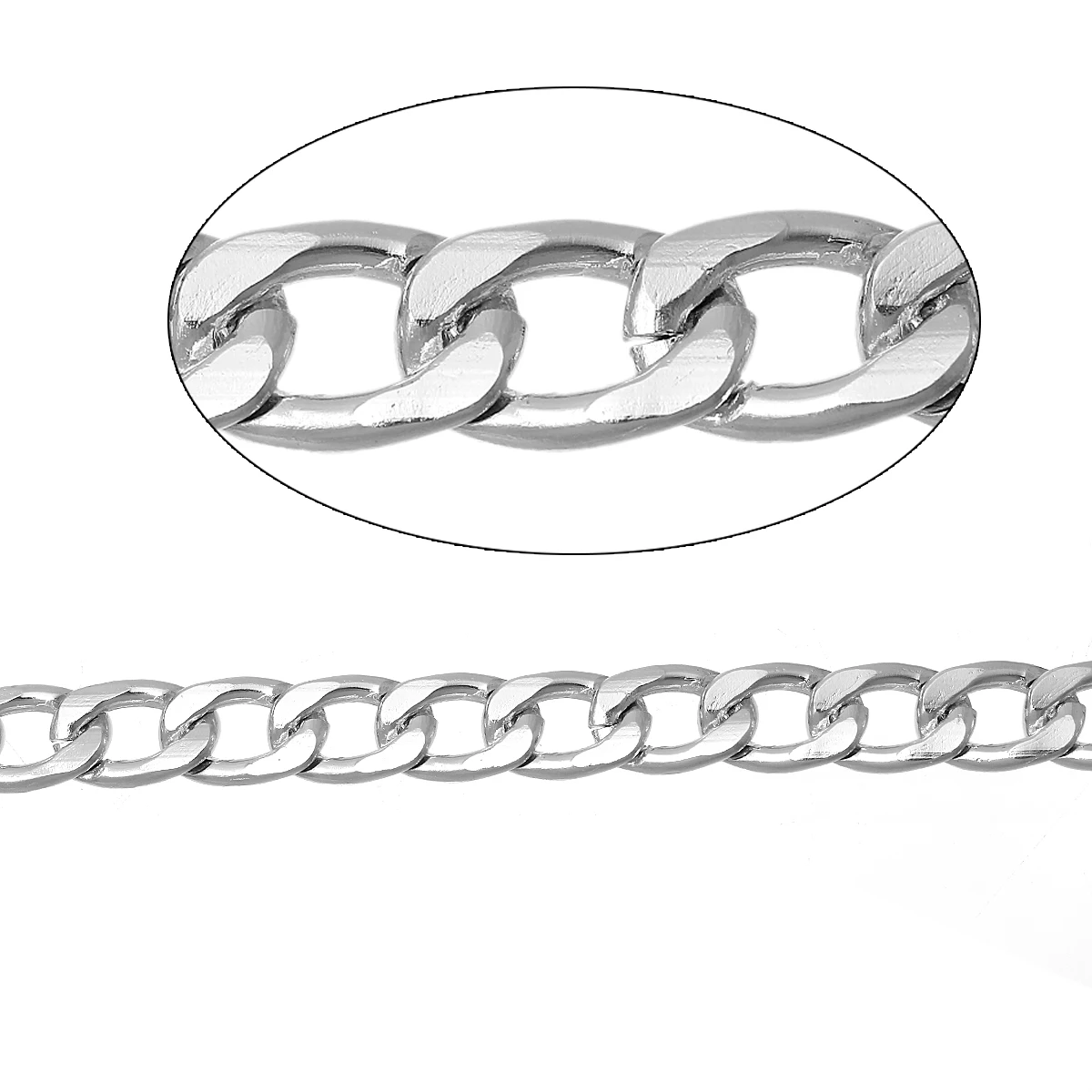 Doreen Box Aluminum Beveled Links Curb Chains Silver Color 7mm( 2/8") x 4mm( 1/8"), 3 M 2016 new
Doreen Box Aluminum Beveled Links Curb Chains Silver Color 7mm( 2/8") x 4mm( 1/8"), 3 M 2016 new