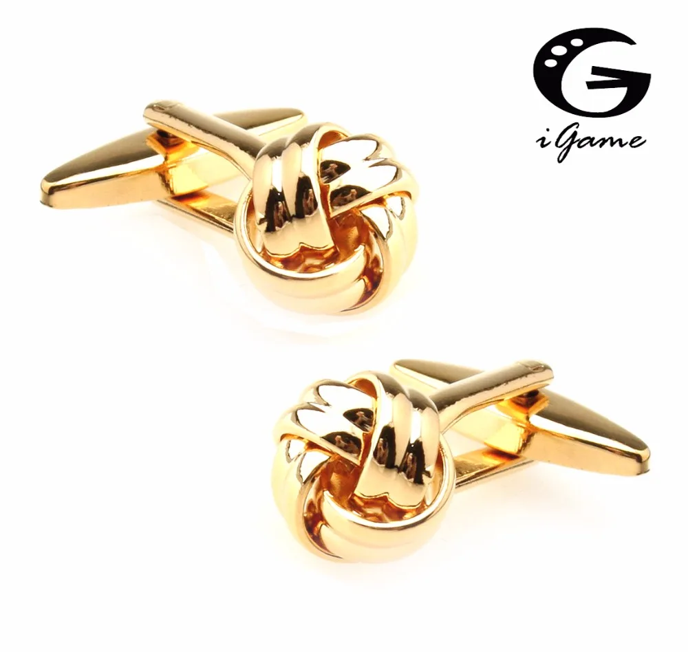 

iGame Designer Cuff Links Quality Brass Material Metal Knot Design Free Shipping