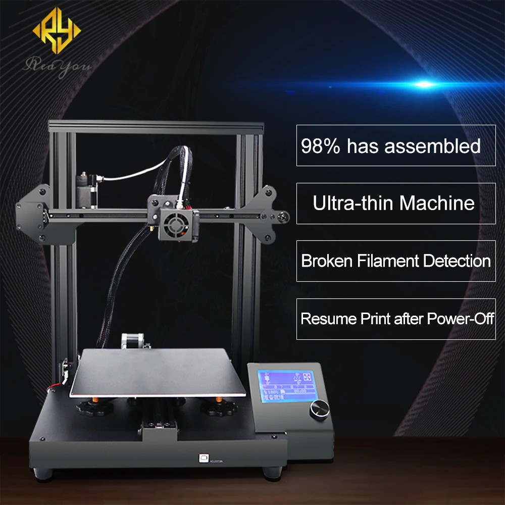 Reayou Falcon S Impresora 3D 98% готовые принтер алюминиевый экструзионный сломанный Филамент