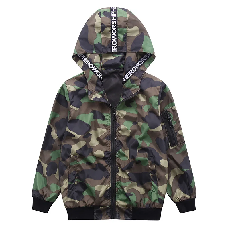 Spring Boys Jacket Tops Brand Children Outerwear Sport Camouflage Jackets Coats Boys Clothes Windbreaker Kids Hooded Jacket
Spring Boys Jacket Tops Brand Children Outerwear Sport Camouflage Jackets Coats Boys Clothes Windbreaker Kids Hooded Jacket