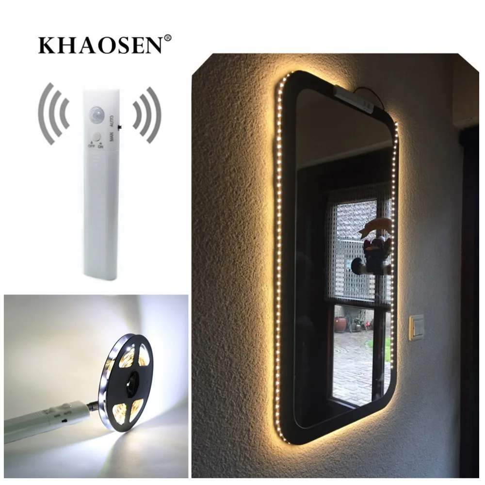 DC 5V PIR Motion Sensor LED Cabinet light 0.5m 2m 3m Strip tape Under Bed lamp For Closet Wardrobe Stairs Hallway Battery Power
DC 5V PIR Motion Sensor LED Cabinet light 0.5m 2m 3m Strip tape Under Bed lamp For Closet Wardrobe Stairs Hallway Battery Power