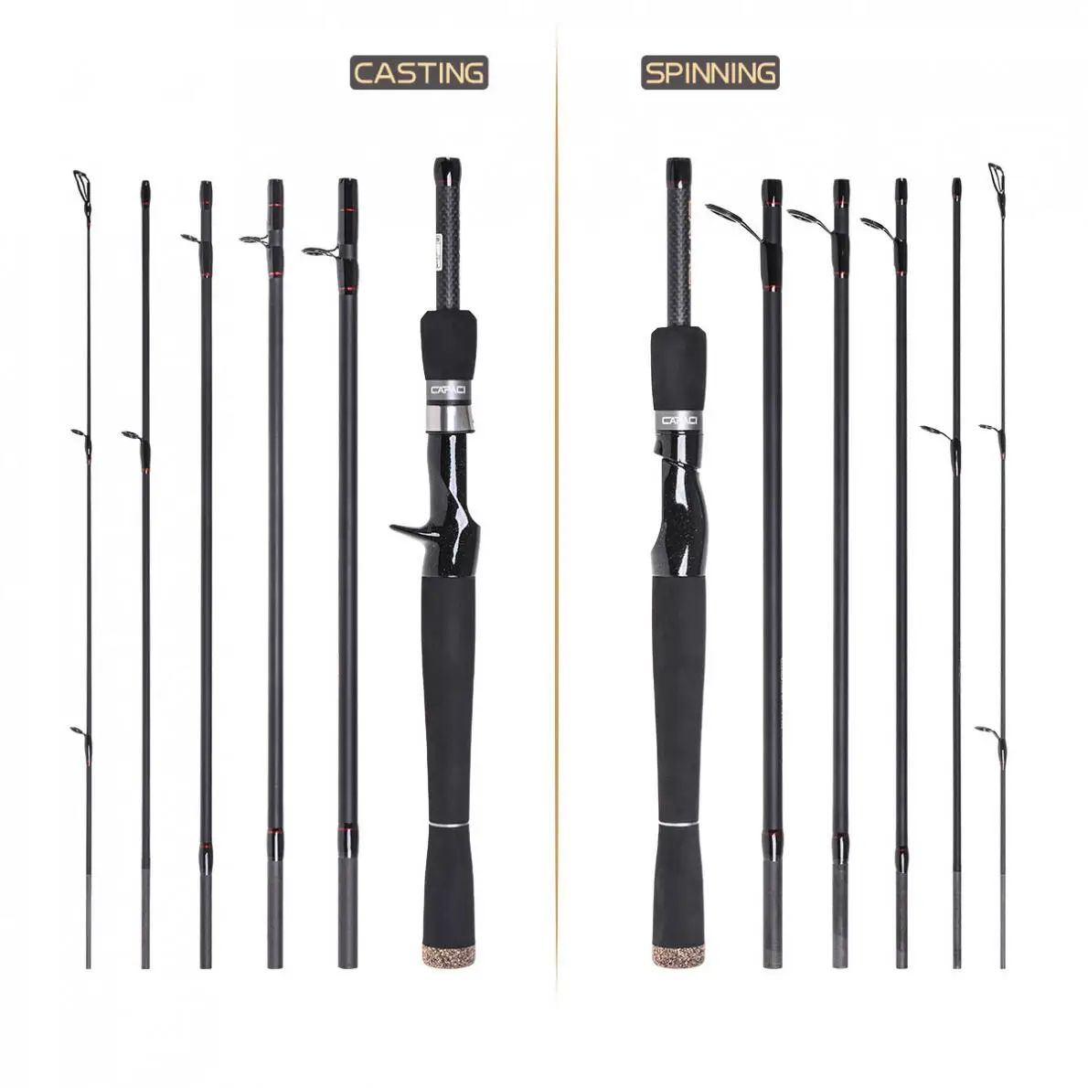 2.4m 6 Section ML Power Ultra Light Spinning / Casting Fishing Pole Carbon Fiber Lure Fishing Rod
2.4m 6 Section ML Power Ultra Light Spinning / Casting Fishing Pole Carbon Fiber Lure Fishing Rod