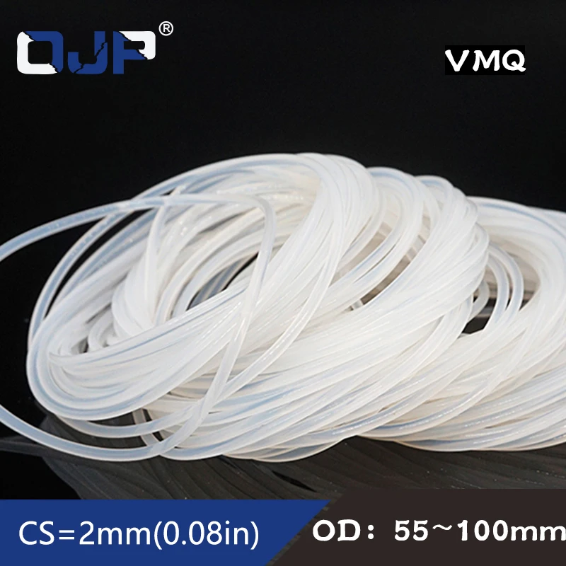 White Silicon Ring Silicone/VMQ O ring OD55/60/65/68/70/75/80/85/90/95/100*2mm Thickness Rubber O-Ring Seal Gaskets Ring Washer
White Silicon Ring Silicone/VMQ O ring OD55/60/65/68/70/75/80/85/90/95/100*2mm Thickness Rubber O-Ring Seal Gaskets Ring Washer