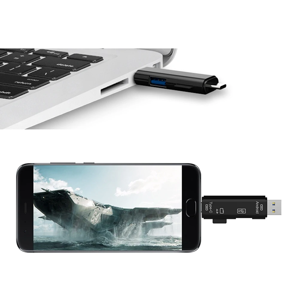 Хорошее качество Mulity Функция Тип-c 5 в 1 Multi-Функция Card Reader адаптер конвертер
