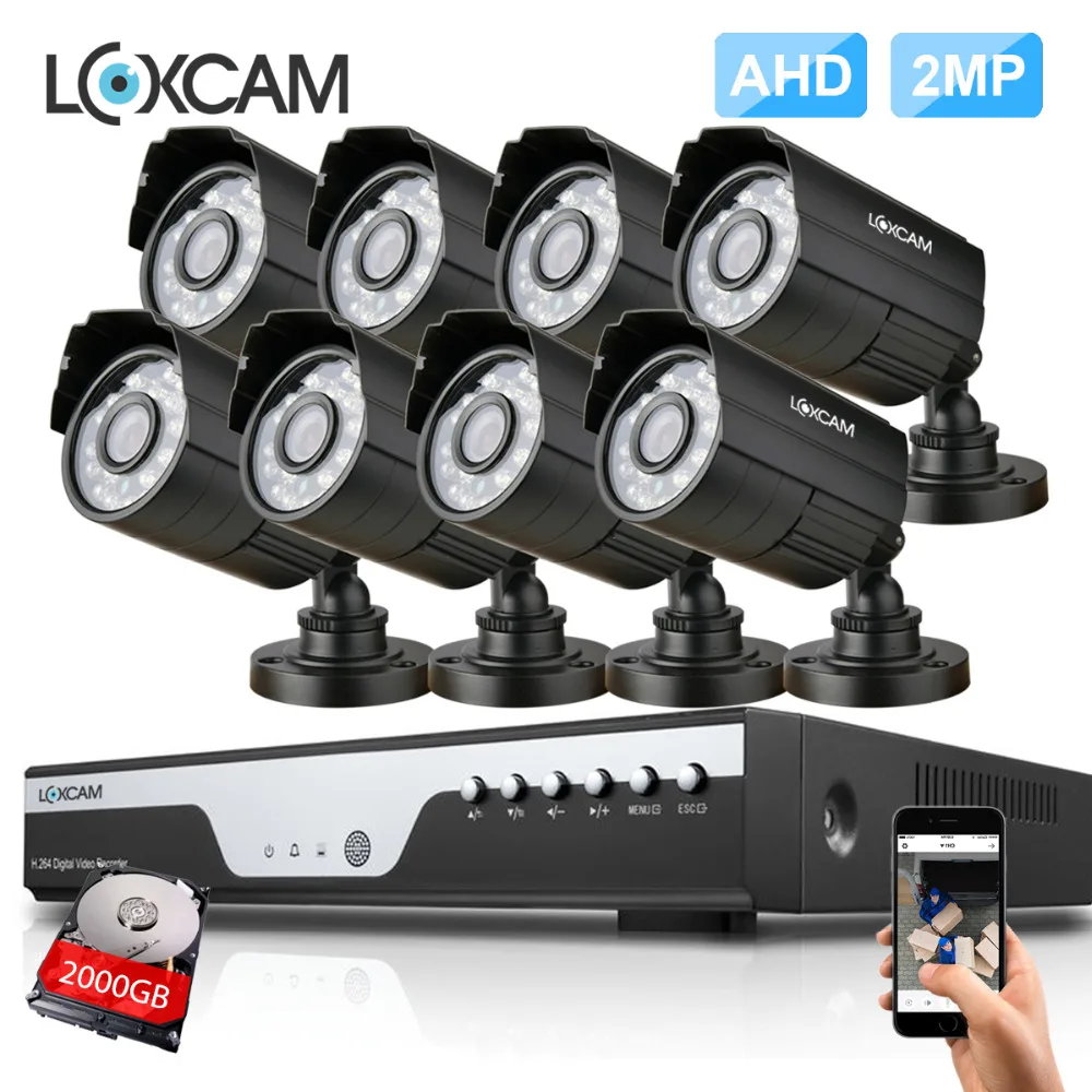 8CH система AHD CCTV HDMI 1080 P DVR 8 шт. 2MP наружная Водонепроницаемая камера безопасности