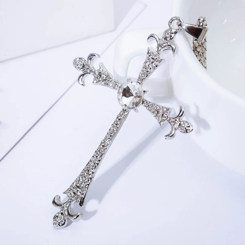 Ожерелья кресты серебряного цвета с кулоном Иисуса ювелирные изделия для женщин