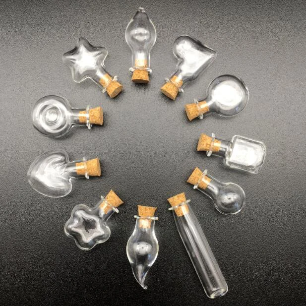 10pieces heart star drop jewelry making Wish Mini glass Bottle with cork pendant Perfume essential oil vial cork bottle charms
10pieces heart star drop jewelry making Wish Mini glass Bottle with cork pendant Perfume essential oil vial cork bottle charms