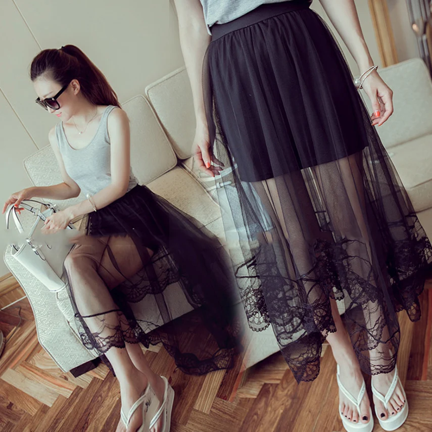 Good Quality 2016 Summer Female Womens Lace Double Layer Retro Pleated Maxi Long Skirt Elegant Natural Waist Tulle Skirt
Good Quality 2016 Summer Female Womens Lace Double Layer Retro Pleated Maxi Long Skirt Elegant Natural Waist Tulle Skirt