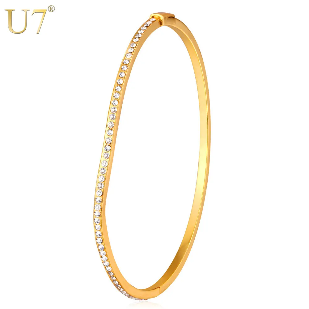 U7 Gold/Silver Color Jewelry Bangle For Women Fashion Jewelry Wholesale Rhinestone Wave Shape Bracelet H769
U7 Gold/Silver Color Jewelry Bangle For Women Fashion Jewelry Wholesale Rhinestone Wave Shape Bracelet H769