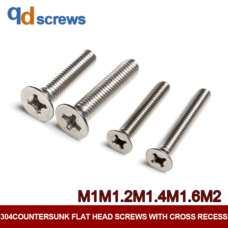 304 M1M1.2M1.4M1.6M2stainless steel Countersunk flat head screws with cross recess Phillips flat head screw GB819 DIN965
304 M1M1.2M1.4M1.6M2stainless steel Countersunk flat head screws with cross recess Phillips flat head screw GB819 DIN965