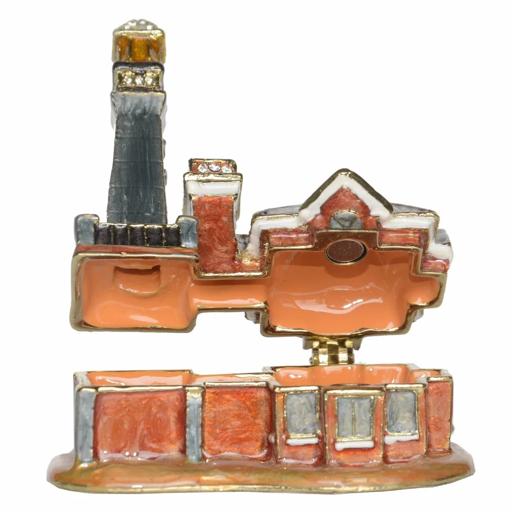 Enamel Hand Painted Light House Jeweled Trinket Box Pewter Collectibles Vintage Decor Novelty Gifts
Enamel Hand Painted Light House Jeweled Trinket Box Pewter Collectibles Vintage Decor Novelty Gifts