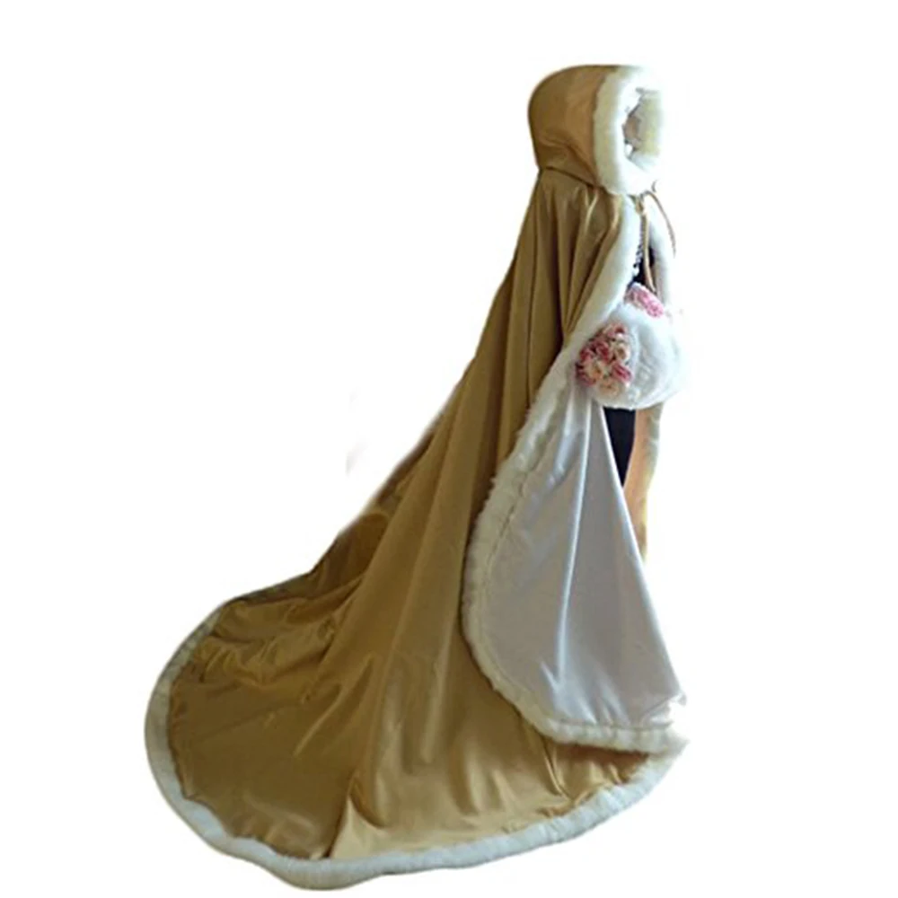 Faux Fur Trim Winter Christmas Bridal Cape Stunning Wedding Cloaks Hooded Quinceanera Cloak Prom Party Wraps Stole Long Jacket
Faux Fur Trim Winter Christmas Bridal Cape Stunning Wedding Cloaks Hooded Quinceanera Cloak Prom Party Wraps Stole Long Jacket