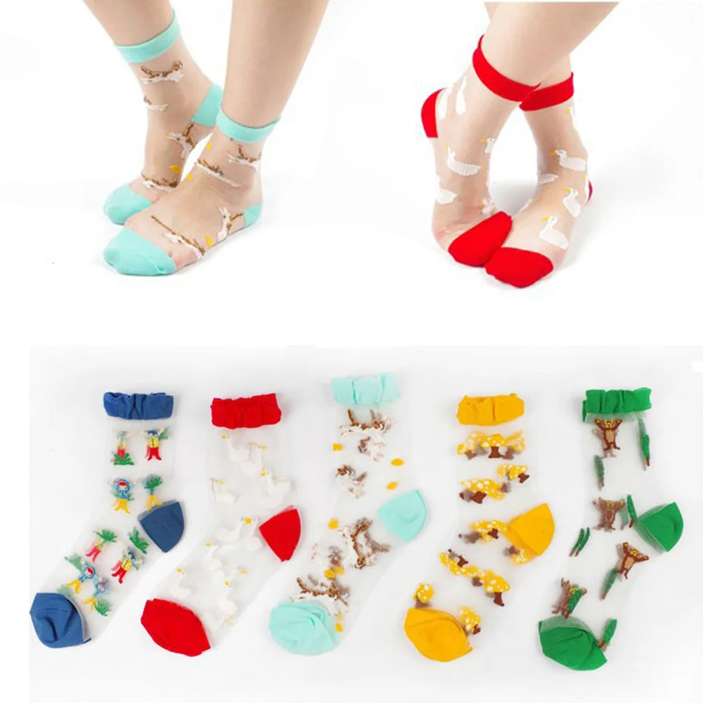 Women Japanese Adventure Series Transparent Socks Funny Swan Cat Glass Crystal Sock
Women Japanese Adventure Series Transparent Socks Funny Swan Cat Glass Crystal Sock