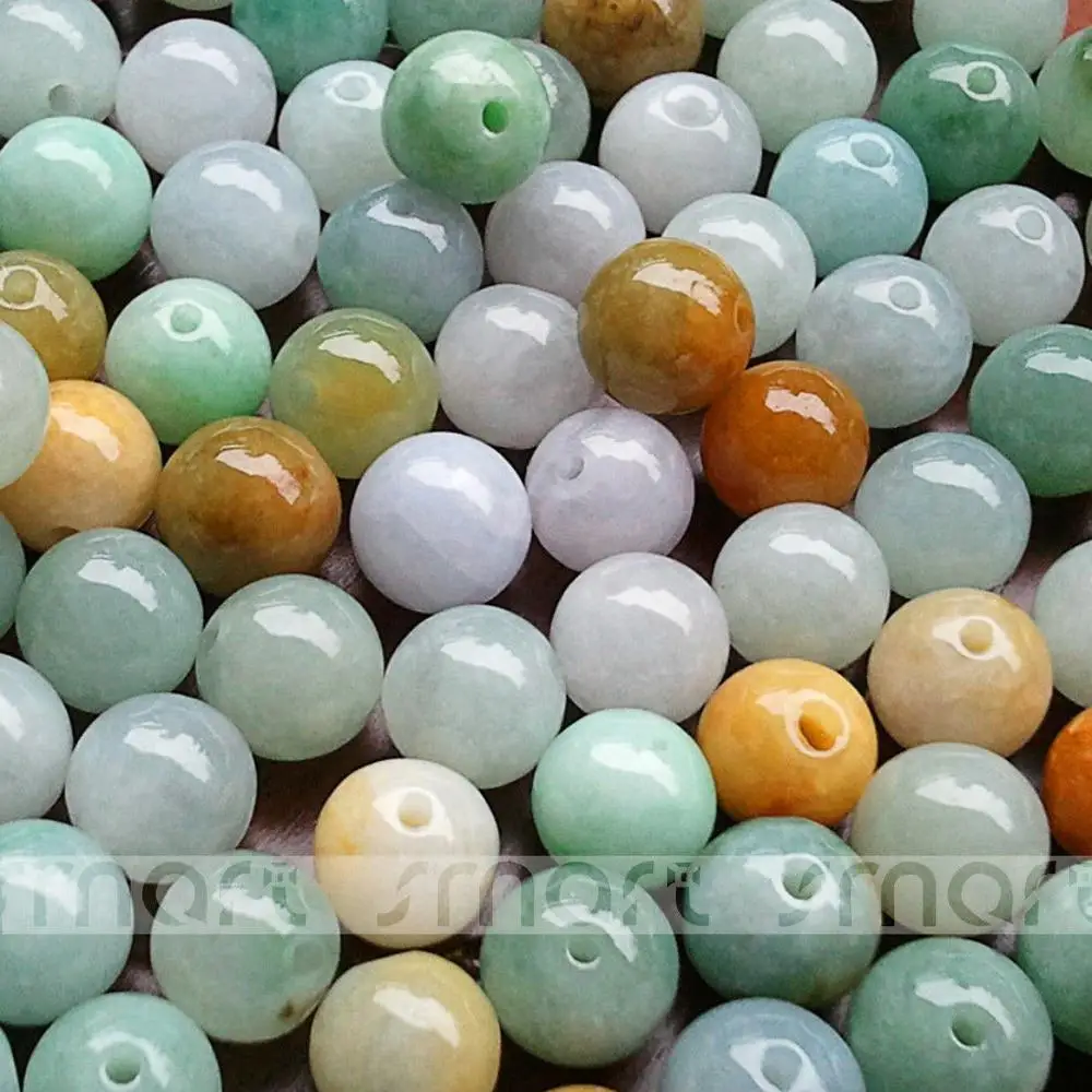 Круглые свободные шарики из натурального нефрита 3 цвета 10 мм 2 шт. | Украшения и