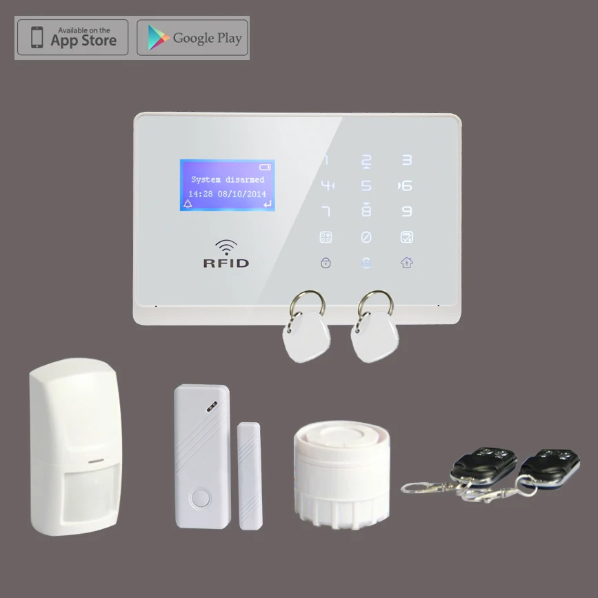 Wireless GSM SMS RFID Smart Home Alarm System Remote Control with LCD Display Touchscreen,Free Shipping
Wireless GSM SMS RFID Smart Home Alarm System Remote Control with LCD Display Touchscreen,Free Shipping