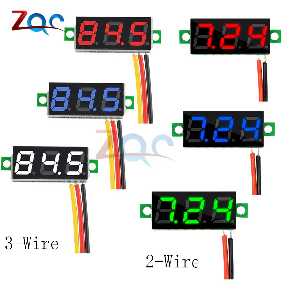 0.28 inch Voltmeter 2 Wires DC 0-100V / 3 Wires 3.5-30V Mini Gauge LED Display Digital Panel Voltage Meter Detector Monitor
0.28 inch Voltmeter 2 Wires DC 0-100V / 3 Wires 3.5-30V Mini Gauge LED Display Digital Panel Voltage Meter Detector Monitor